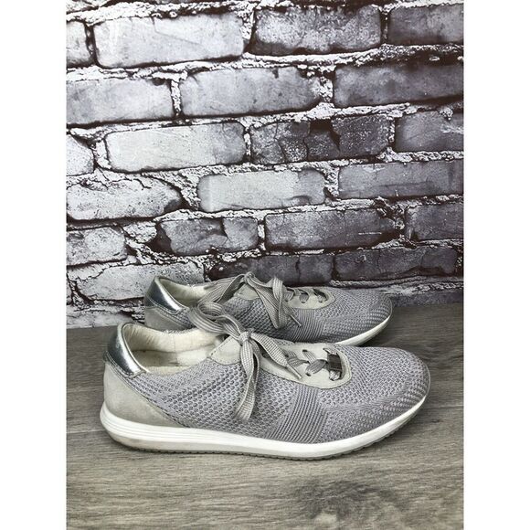 Ara Light Gray Knit Fabric Lace Up Casual Sneakers Women Sz 9.5M US/40EU/7UK - Picture 11 of 16